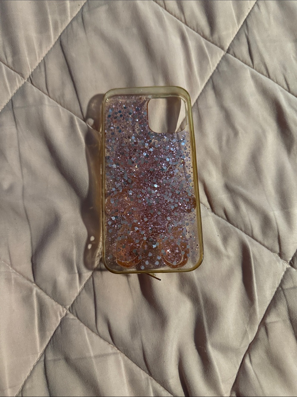 3D Pink Glitter Teddy Bear Phone Case for iPhone - Picture 2 of 3